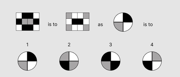 PI Cognitive Assessment Visual Analogies Sample 3