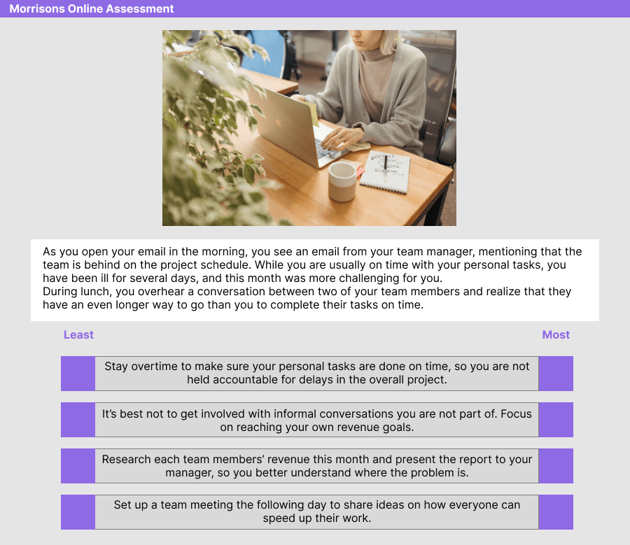 Morrisons Online Assessment Situational Judgment 1