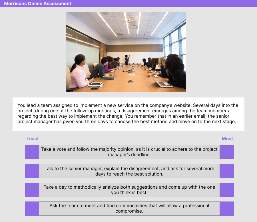 Morrisons Online Assessment Situational Judgment 3