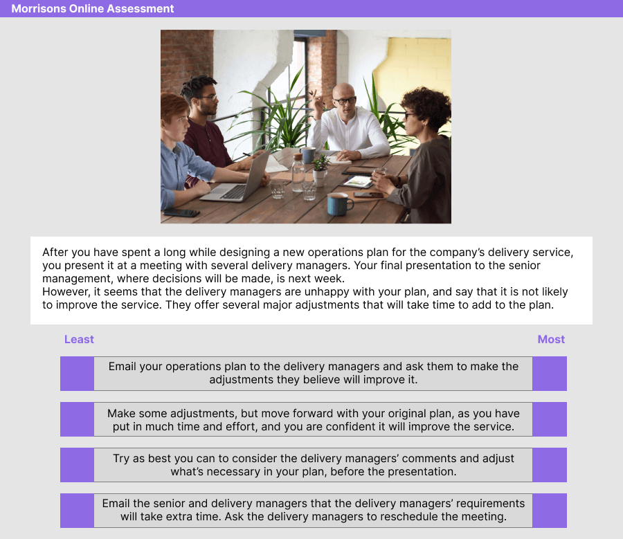 Morrisons Online Assessment Situational Judgment 4