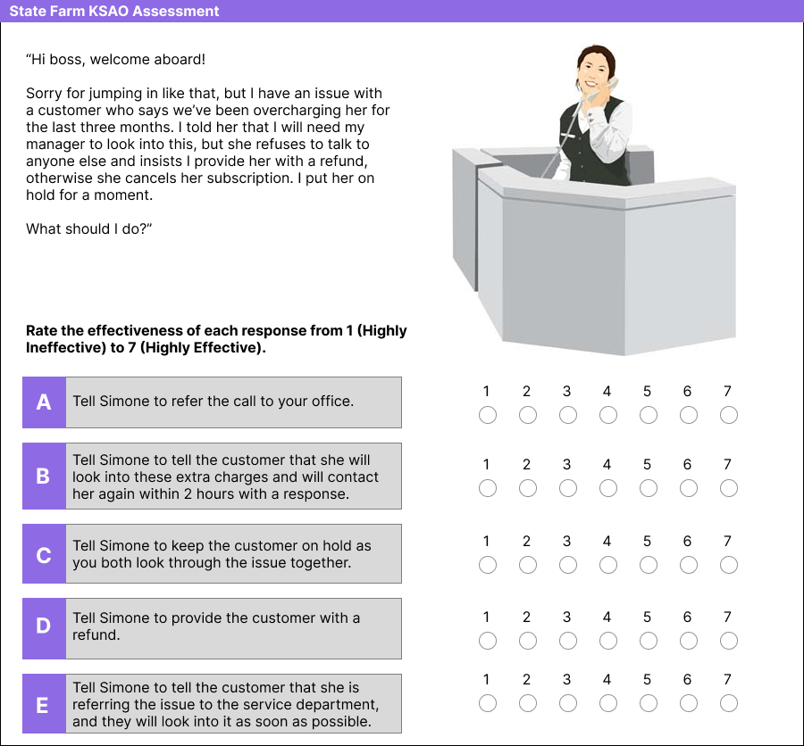 State Farm KSAO Sample Question 4