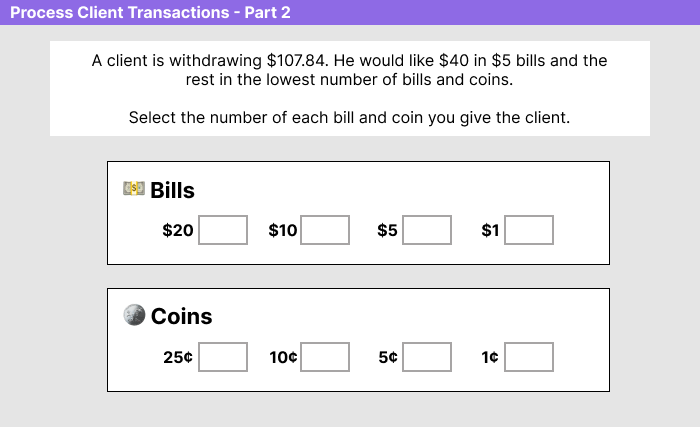 Wells Fargo Bank Teller Assessment Section 3 Sample 2