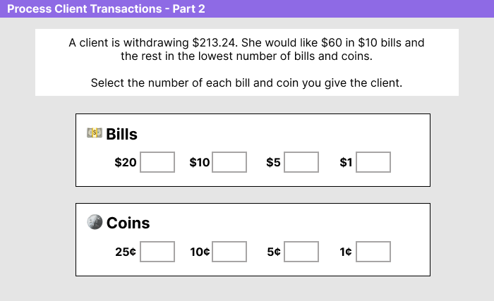 Wells Fargo Bank Teller Assessment Section 3 Sample