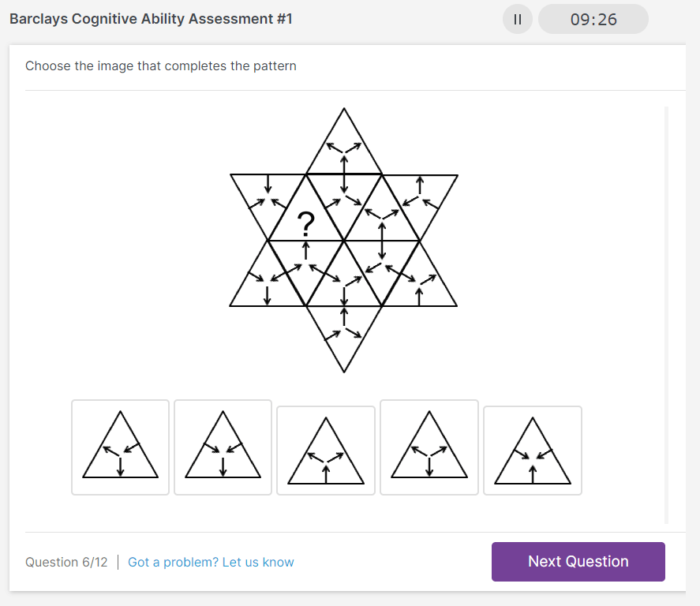 Barclays Assessment JTP Abstract Question Sample