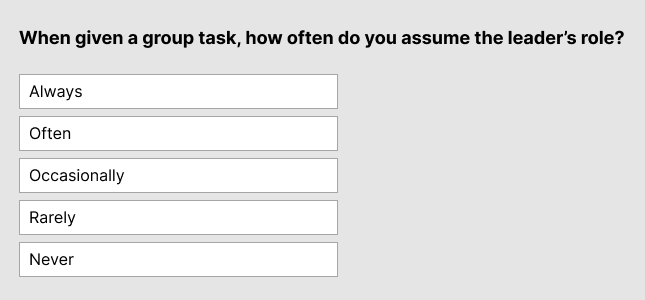 BNSF Assessment Personality Sample 1