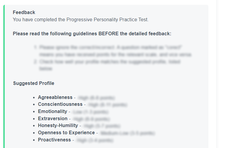 Progressive Pre Employment Assessment Personality Feedback 1