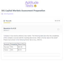 SIG Capital Markets Question Sample - Free Text