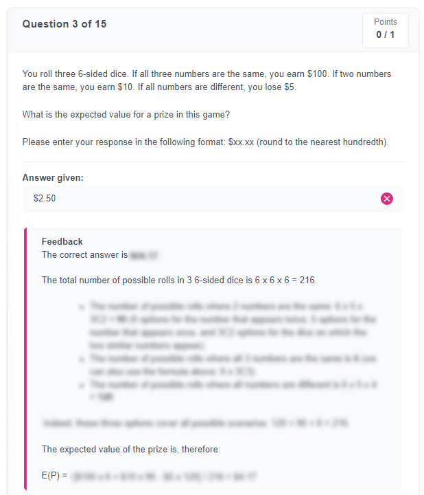 SIG Quantitative Evaluation Sample Answer