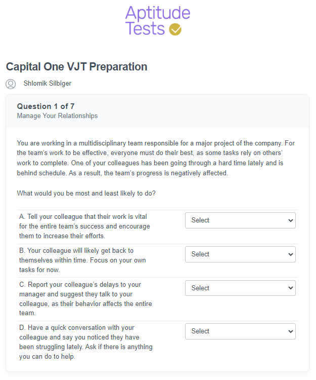 Capital One Virtual Job Tryout Prep - SJT