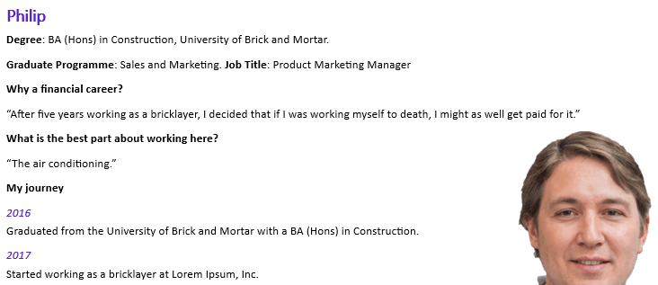 Fidelity Fictional Resume