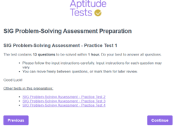 SIG Problem Solving Assessment Practice 1