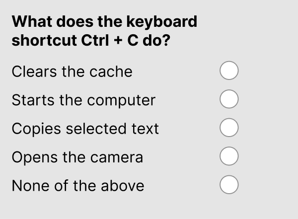 Progressive Pre Employment Assessment Computer Proficiency Sample Question 1
