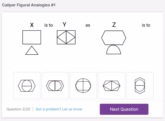 Caliper JTP Cognitive Question Example