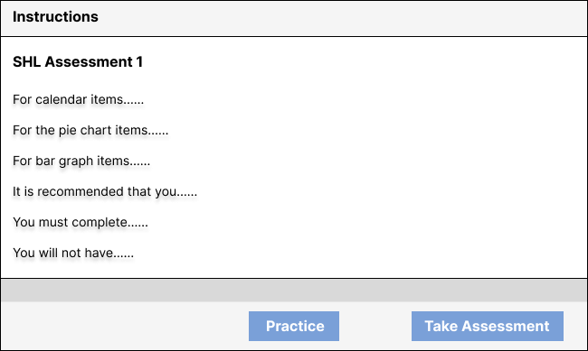 SHL Test Instructions